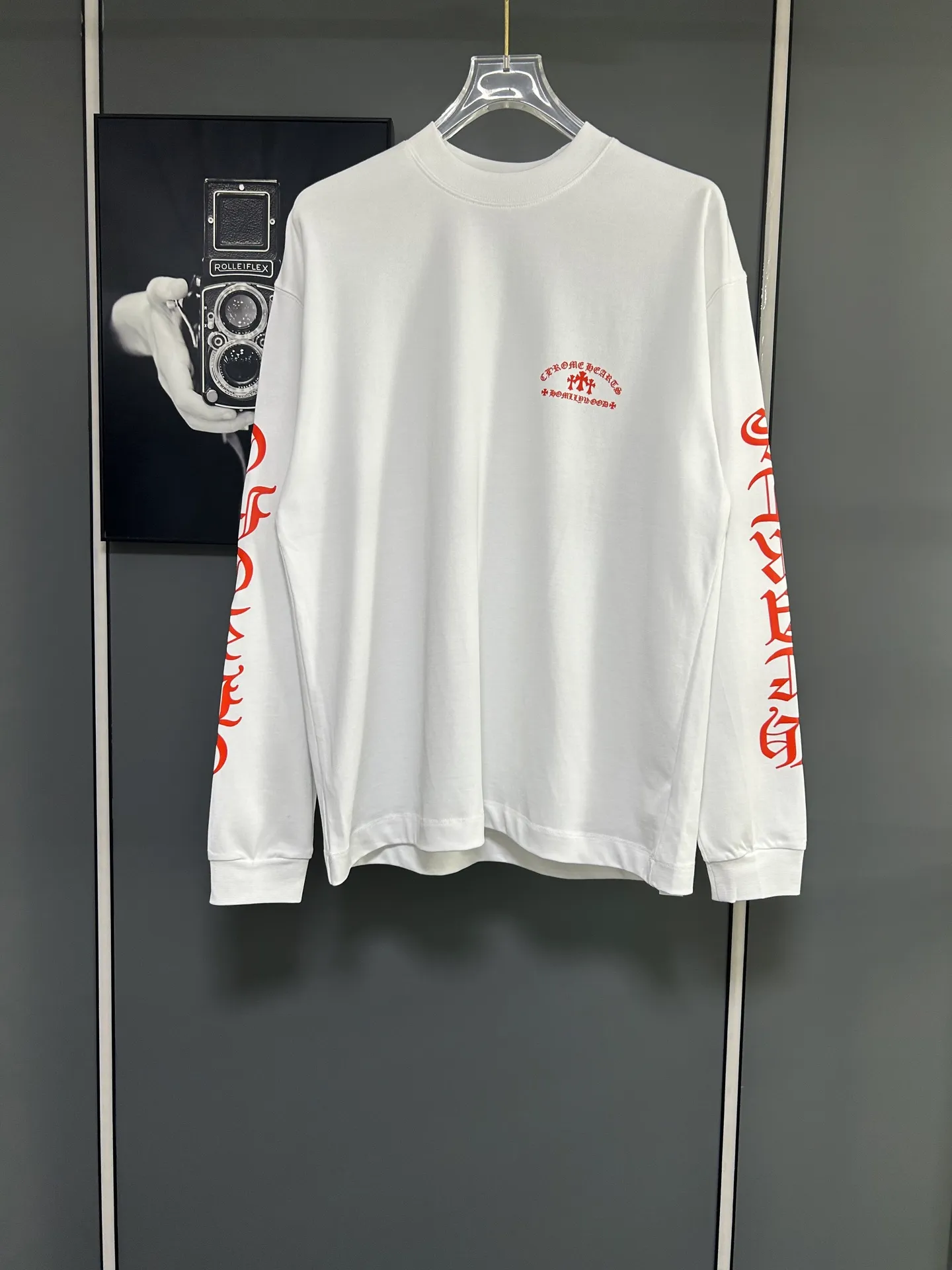 P230 2026 new (exclusive) Chrome Hearts autumn and winter limited edition heavyweight high-weight long-sleeved T-shirt, customized Dreamweaver Yayun ribbed cotton designer concept style Fabric: Heavy 380g Size: S M L XL Color: White